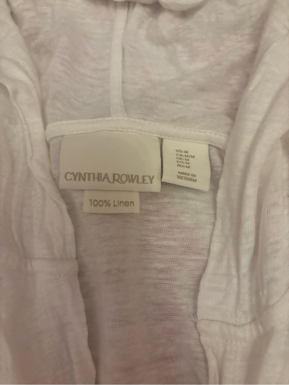Cynthia Rowley Sheer White Linen Blouse